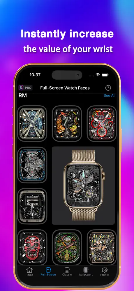Mechanical Watch Faces App Interface